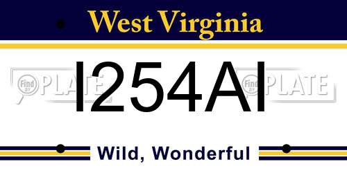 I254AI West Virginia License Plate
