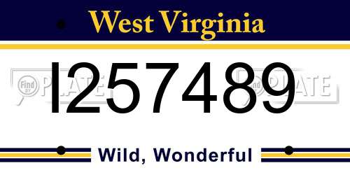 I257489 West Virginia License Plate