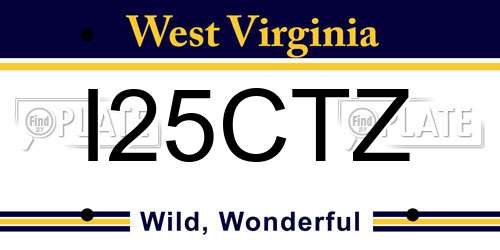 I25CTZ West Virginia License Plate
