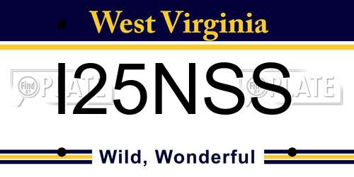 I25NSS West Virginia License Plate