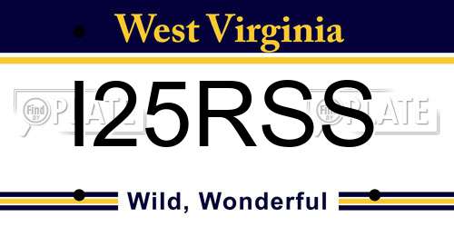 I25RSS West Virginia License Plate