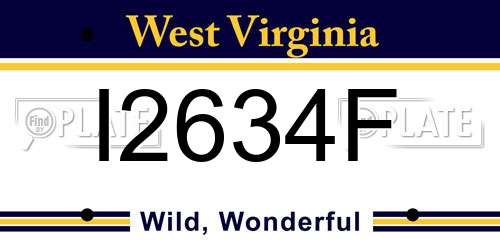 I2634F West Virginia License Plate