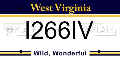 I266IV West Virginia License Plate
