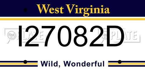 I27082D West Virginia License Plate