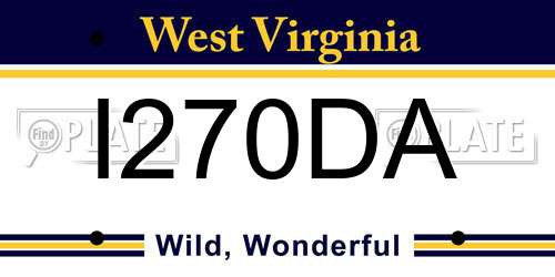 I270DA West Virginia License Plate