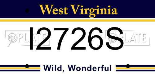 I2726S West Virginia License Plate