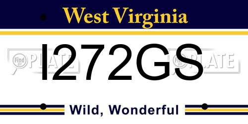 I272GS West Virginia License Plate