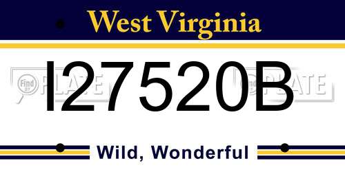 I27520B West Virginia License Plate