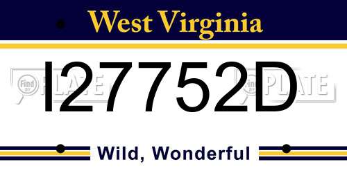 I27752D West Virginia License Plate