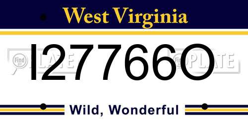 I27766O West Virginia License Plate
