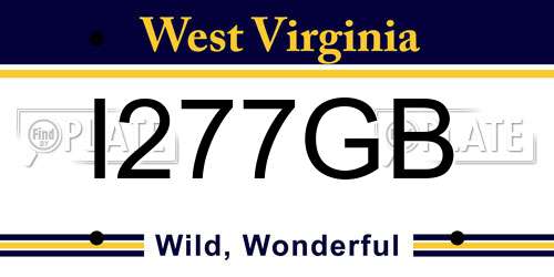 I277GB West Virginia License Plate