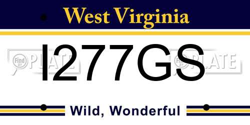 I277GS West Virginia License Plate