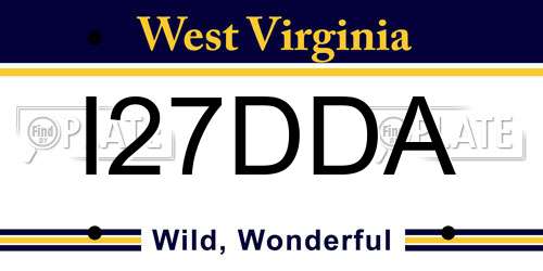 I27DDA West Virginia License Plate