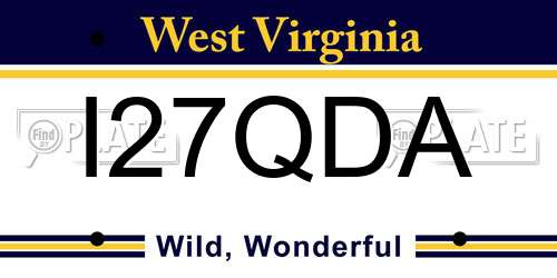 I27QDA West Virginia License Plate