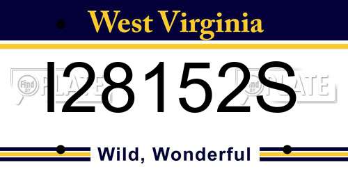 I28152S West Virginia License Plate