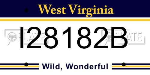 I28182B West Virginia License Plate