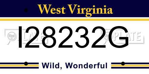 I28232G West Virginia License Plate