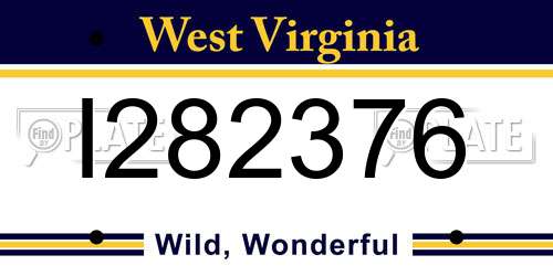 I282376 West Virginia License Plate