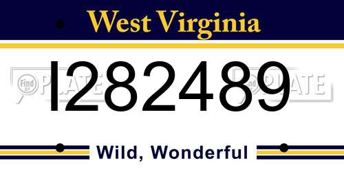 I282489 West Virginia License Plate