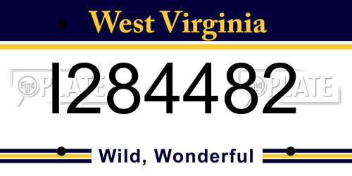 I284482 West Virginia License Plate