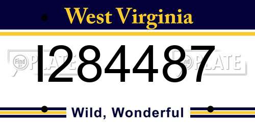 I284487 West Virginia License Plate