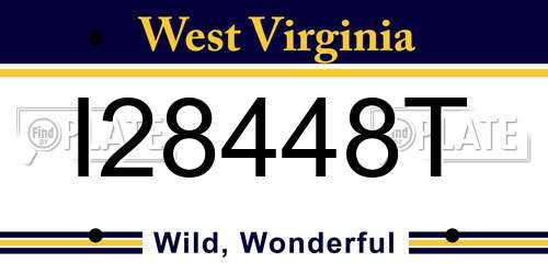 I28448T West Virginia License Plate