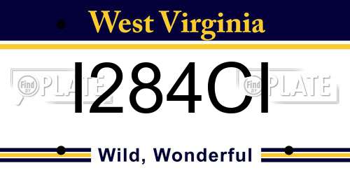 I284CI West Virginia License Plate
