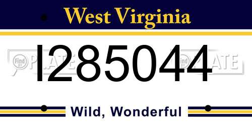 I285044 West Virginia License Plate