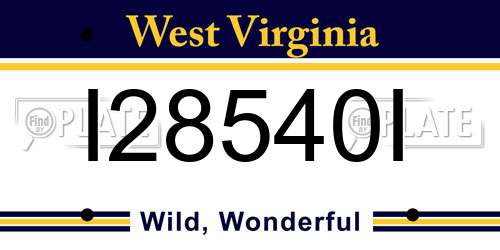 I28540I West Virginia License Plate