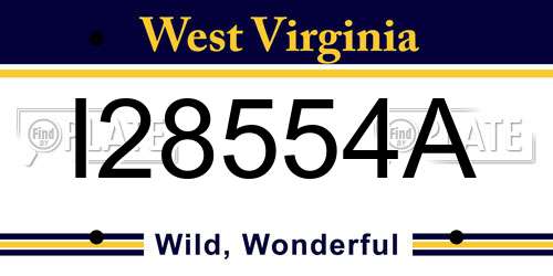 I28554A West Virginia License Plate