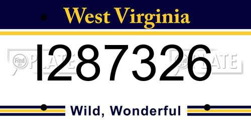 I287326 West Virginia License Plate