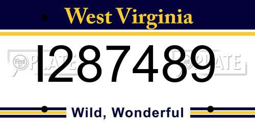 I287489 West Virginia License Plate
