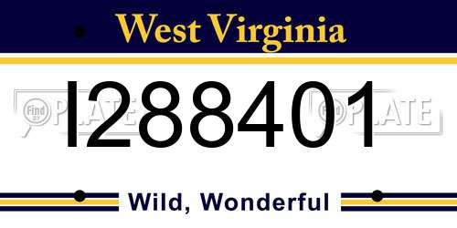 I288401 West Virginia License Plate