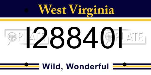 I28840I West Virginia License Plate