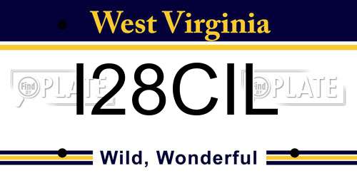 I28CIL West Virginia License Plate
