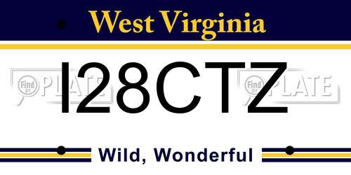 I28CTZ West Virginia License Plate