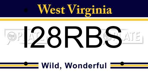 I28RBS West Virginia License Plate