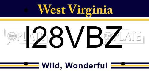 I28VBZ West Virginia License Plate