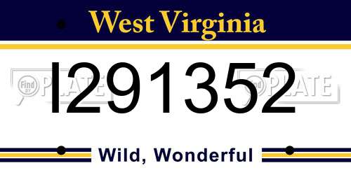 I291352 West Virginia License Plate
