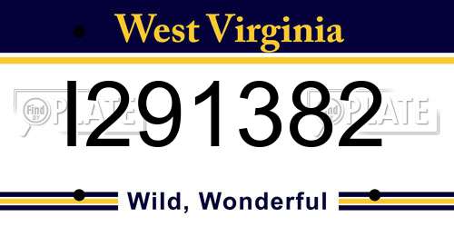 I291382 West Virginia License Plate