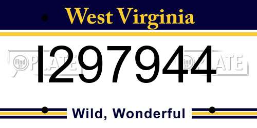 I297944 West Virginia License Plate