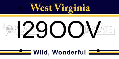 I29OOV West Virginia License Plate