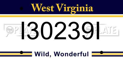 I30239I West Virginia License Plate