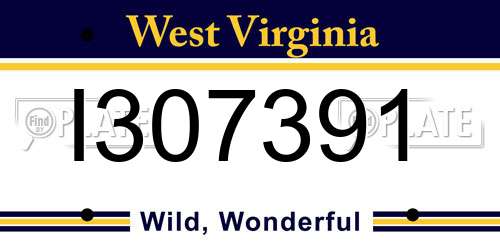 I307391 West Virginia License Plate