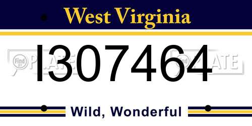 I307464 West Virginia License Plate