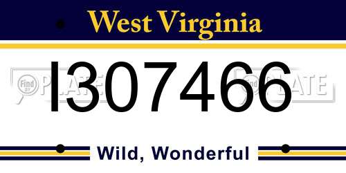 I307466 West Virginia License Plate
