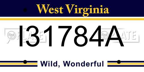 I31784A West Virginia License Plate