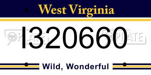 I320660 West Virginia License Plate