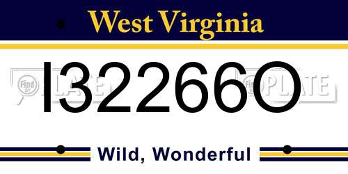 I32266O West Virginia License Plate