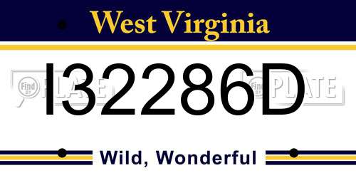 I32286D West Virginia License Plate